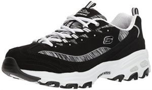 Skechers Women's DLites Interlude Sneaker Black/White 8 Wide