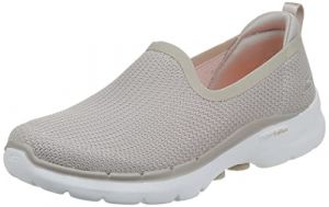 Skechers Go Walk 6 Clear Virtue Womens Sports Shoes 6 UK Natural