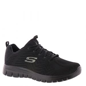 Skechers Sport Graceful Get Connected Women's Sneaker 7.5 C/D US Black-Black