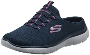 Skechers Women's Summits Open Back Sneaker Navy 6.5 Medium US