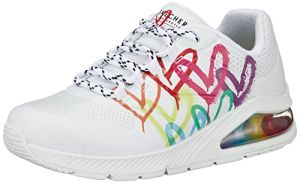 Skechers Street Uno 2-Floating Love Women's Sneaker 6.5 B(M) US White-Rainbow