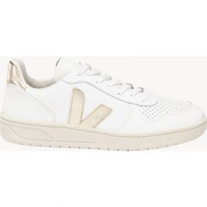 VEJA Women's V-10 Leather Trainers - White Platine -  Size: UK 7