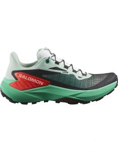 Salomon - Trail running shoes - Genesis W Bay/Electric Green/Cherry Tomato for Women 