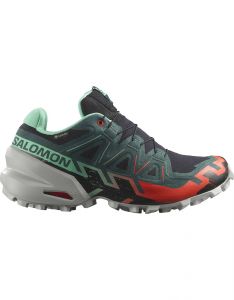 Salomon - GORE-TEX Trail-running shoes - Speedcross 6 GTX W Black/Electric Green/Cherry Tomato for Women 