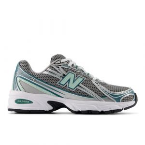 New Balance Unisex 740 in Grey/Green Suede/Mesh