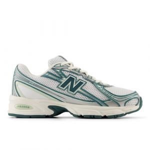 New Balance Unisex 740 in White/Green/Grey Suede/Mesh
