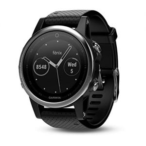 Garmin Fenix 5S Multisport GPS Watch with Outdoor Navigation and Wrist-Based Heart Rate - Silver with Black Band