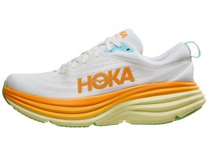 HOKA Bondi 8 Men's Shoes Blanc de Blanc/Solar