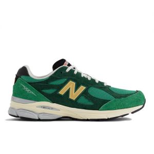 New Balance Men's MADE in USA 990v3 in Green/Yellow Leather, size 9.5