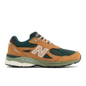 New Balance Men's Made in USA 990v3 in Brown/Green Leather, size 11