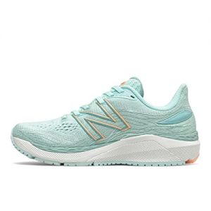 New Balance Women's Fresh Foam 860v12 Running Shoe - Color: Pale Blue Chill/Light Mango - Size: 6 - Width: Wide