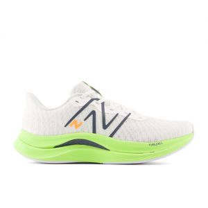 New Balance Men's FuelCell Propel v4 in White/Green/Blue Synthetic, size 12.5