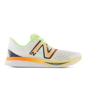 New Balance Men's FuelCell SuperComp Pacer in White/Orange/Green Synthetic, size 7