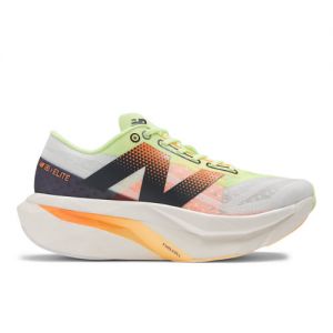 New Balance Women's FuelCell SuperComp Elite v4 in White/Green/Orange Synthetic, size 7 Narrow