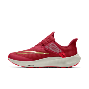Nike Pegasus FlyEase By You Custom Women's Easy On/Off Road Running Shoes - Red - Leather