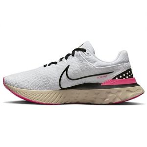 NIKE React Infinity Run Flyknit 3 Premium Men's Running Trainers Sneakers Shoes DH5392 (White/Pearl White/Hyper Pink/Black 101) UK7 (EU41)