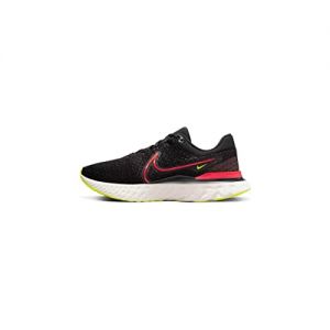 NIKE React Infinity Run Flyknit 3 Men's Running Trainers Sneakers Shoes DH5392 (Black/Siren RED-Team RED-Volt 007) UK10.5 (EU45.5)
