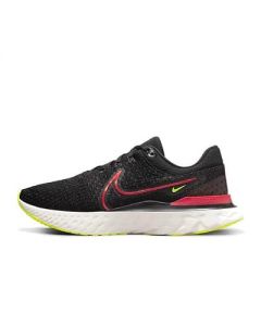 NIKE React Infinity Run Flyknit 3 Men's Running Trainers Sneakers Shoes DH5392 (Black/Siren RED-Team RED-Volt 007) UK8.5 (EU43)