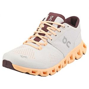 ON Running Womens Cloud X Textile Synthetic Silver Almond Trainers 4.5 UK