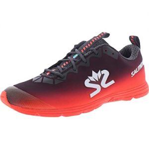 Salming Race 7 Shoes Women Forged Iron/Poppy red Shoe Size US 8