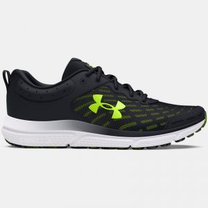 Men's  Under Armour  Charged Assert 10 Running Shoes Black / Black / High Vis Yellow 11.5