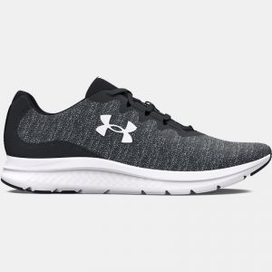 Women's  Under Armour  Charged Impulse 3 Knit Running Shoes Black / Black / White 8