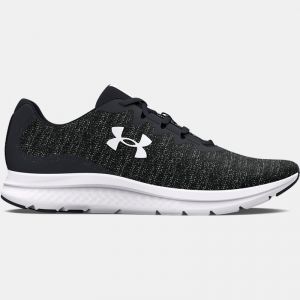 Men's  Under Armour  Charged Impulse 3 Knit Running Shoes Black / Black / White 8