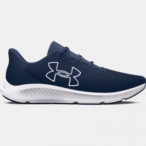 Men's  Under Armour  Charged Pursuit 3 Big Logo Running Shoes Academy / Academy / White 14