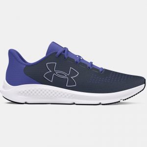 Women's  Under Armour  Charged Pursuit 3 Big Logo Running Shoes Downpour Gray / Starlight / Black 8