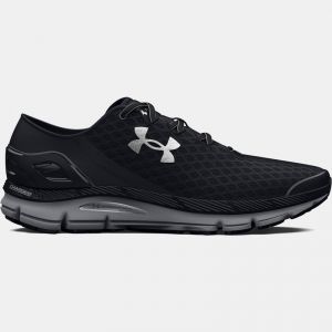Unisex  Under Armour  SpeedForm® Gemini Running Shoes Black / Mod Gray / Metallic Silver 8