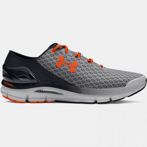 Unisex  Under Armour  SpeedForm® Gemini Running Shoes Mod Gray / Black / Team Orange 5