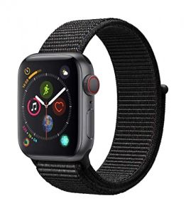 Apple Watch Series 4 40mm (GPS + Cellular) - Space Grey Aluminium Case with Black Sport Band (Renewed)
