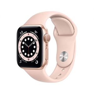 Apple Watch Series 6 40mm (GPS) - Gold Aluminium Case with Pink Sand Sport Band (Renewed)