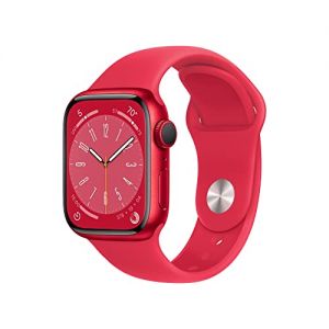 Apple Watch Series 8 (GPS 41mm) Smart watch - (PRODUCT) RED Aluminium Case with (PRODUCT) RED Sport Band - Regular. Fitness Tracker