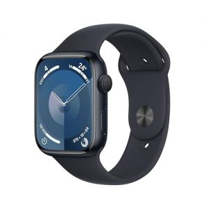 Apple Watch Series 9 [GPS 45mm] Smartwatch with Midnight Aluminum Case with Midnight Sport Band S/M. Fitness Tracker