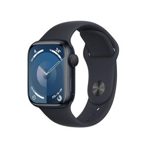 Apple Watch Series 9 [GPS 41mm] Smartwatch with Midnight Aluminum Case with Midnight Sport Band M/L. Fitness Tracker
