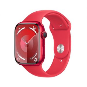 Apple Watch Series 9 [GPS 45mm] Smartwatch with (PRODUCT) RED Aluminum Case with (PRODUCT) RED Sport Band M/L. Fitness Tracker