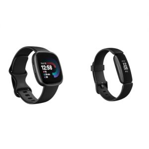 Fitbit Versa 4 Fitness Smartwatch with built-in GPS and up to 6 days battery life & Inspire 2 Health & Fitness Tracker with 1-Year Premium Included