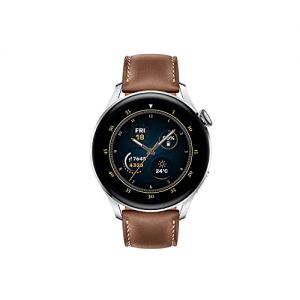 HUAWEI WATCH 3 | Connected GPS Smartwatch With Sp02 And All-Day Health Monitoring | 14 Days Battery Life - Brown Leather Strap