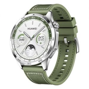 HUAWEI WATCH GT 4 Smart Watch - Up to 2 Weeks Battery Life Fitness Tracker - Compatible with Android & iOS - Health Monitoring with Pulse Wave Arrhythmia Analysis - GPS Integrated - 46MM Green Woven