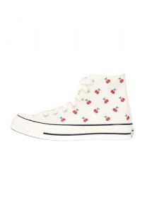 CONVERSE Chuck 70 Hi Women's White Sneakers with Cherries