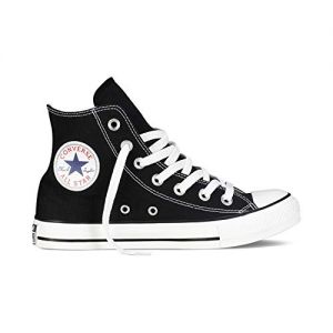 Converse Chuck Taylor All Star High Classic CTAS Hi Unisex Canvas Sneaker mit 7kmh Aufkleber Schwarz 1507 42.5