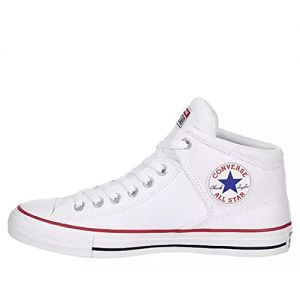 Converse Unisex Chuck Taylor All Star High Street Mid Canvas Sneaker - Lace up Closure Style - White/Red/Clematis Blue
