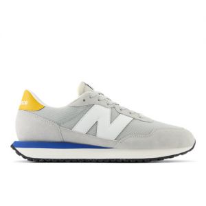 New Balance Men's 237 in Grey/White/Yellow/Blue Suede/Mesh