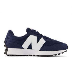 New Balance Unisex 327 in Blue/White Suede/Mesh, size 8