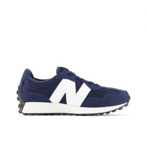 New Balance Kids' 327 Bungee Lace in Blue/White Synthetic, size 13.5