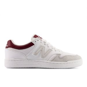 New Balance Men's 480 in White/Red Leather, size 9.5