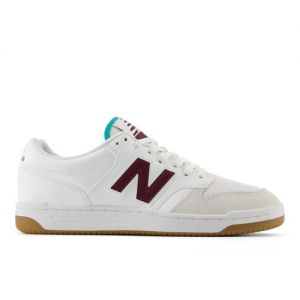 New Balance Men's 480 in White/Purple/Green Leather, size 11.5