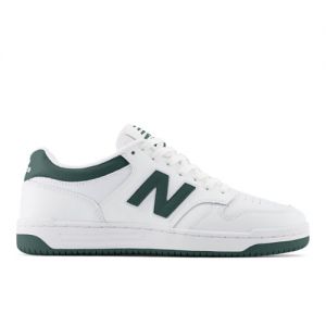 New Balance Unisex 480 in White/Green/Grey Leather