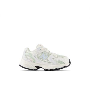 New Balance Infants' 530 Bungee in White/Green Synthetic, size 9.5
